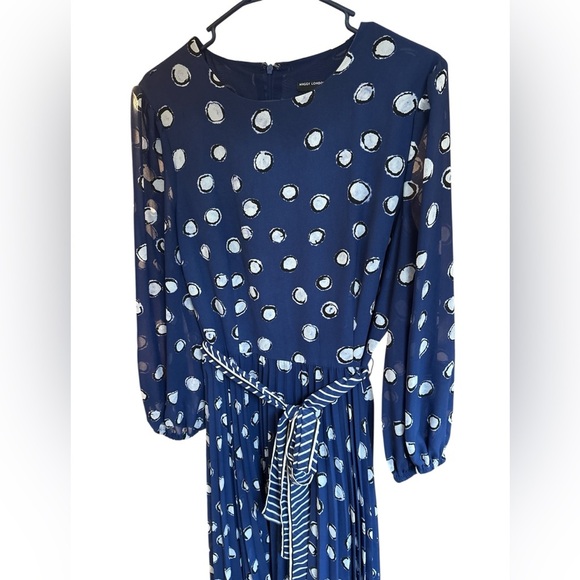 Maggy London navy polka dot midi dress-Size 14 - Picture 3 of 6